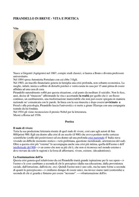 pirandelloweb|pirandello vita in breve.